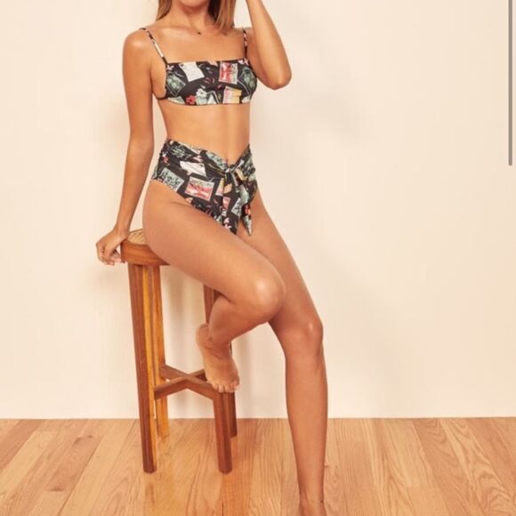 Reformation High Waisted Postage Postcard Bikini Bottoms XS NEW NWOT - Picture 1 of 6